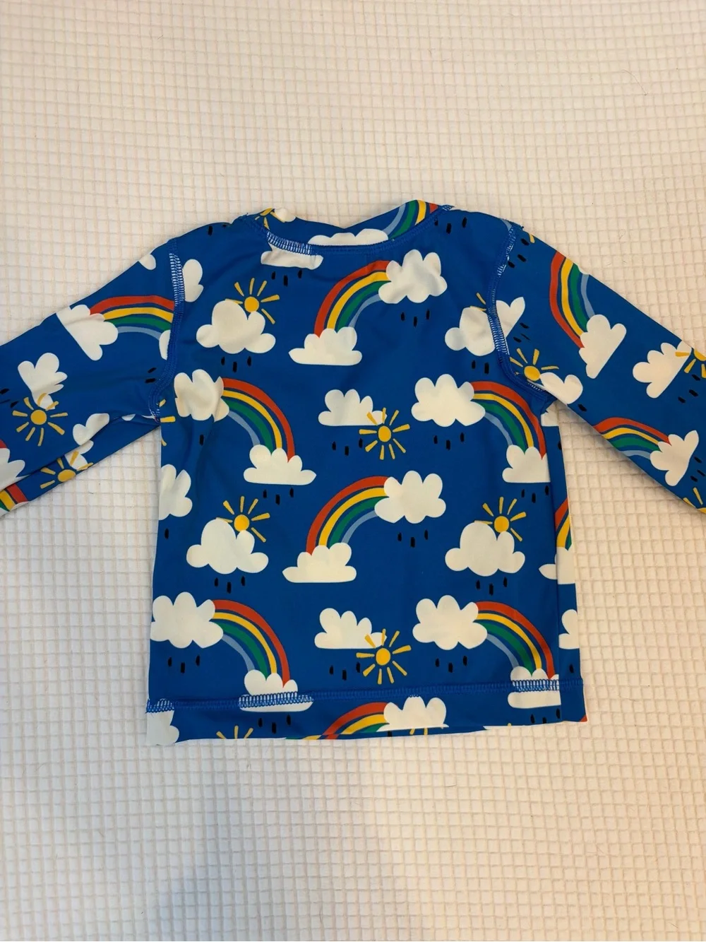 Hanna Andersson Rainbow Sunshine Cloud Print Long Sleeve Rashguard Top